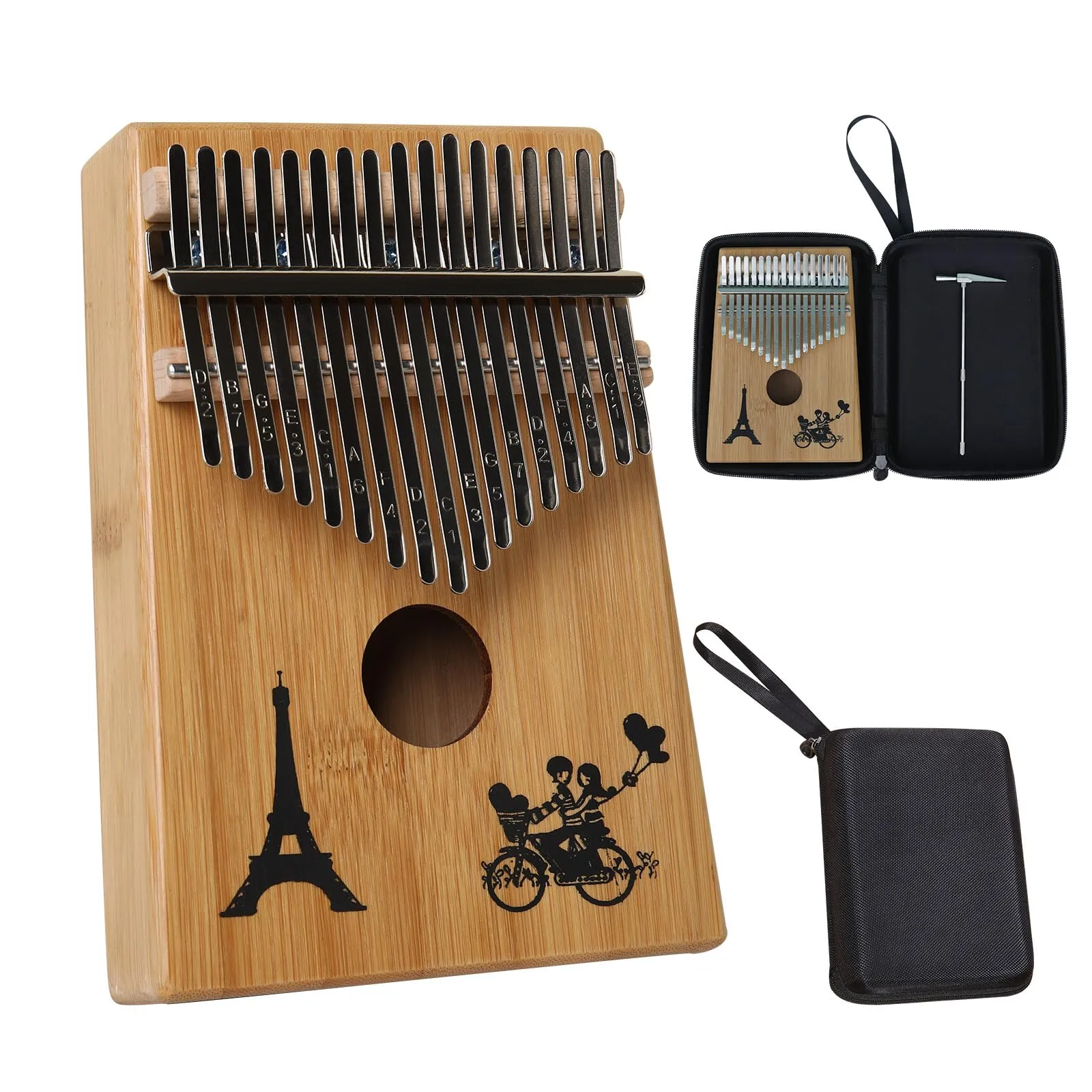 17-Key Kalimba Thumb Piano with Waterproof Box, Beginner-Friendly, Includes Study Guide & Accessories