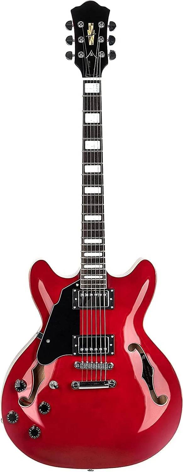 335 Left-Handed Electric Guitar Cherry Red Semi-Hollow Body with Humbucker Pickups & Rosewood Fretboard