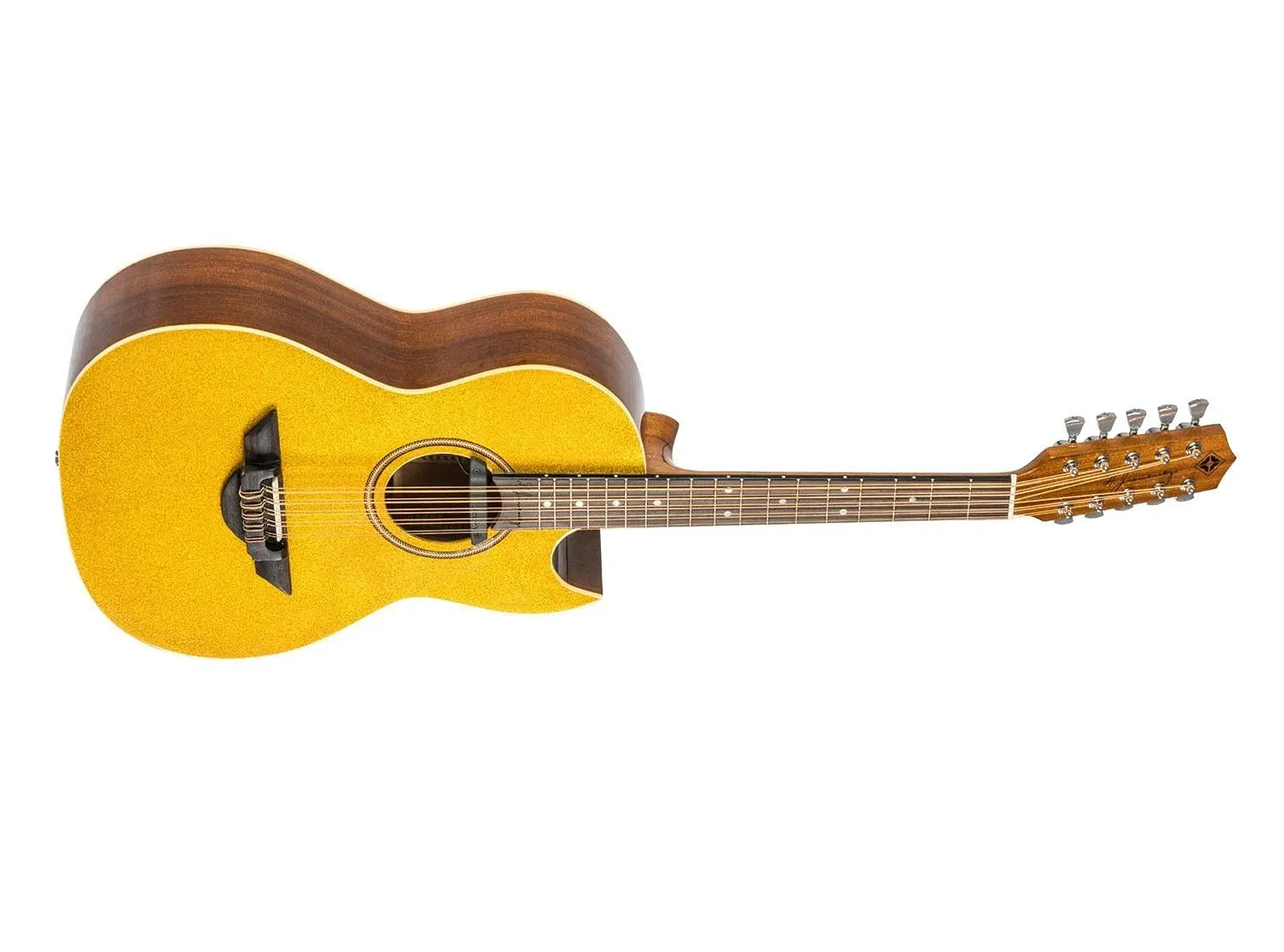 7-String Acoustic-Electric Guitar LBQ1EGT, Ambidextrous Gold Flake Finish, Fishman Pickup