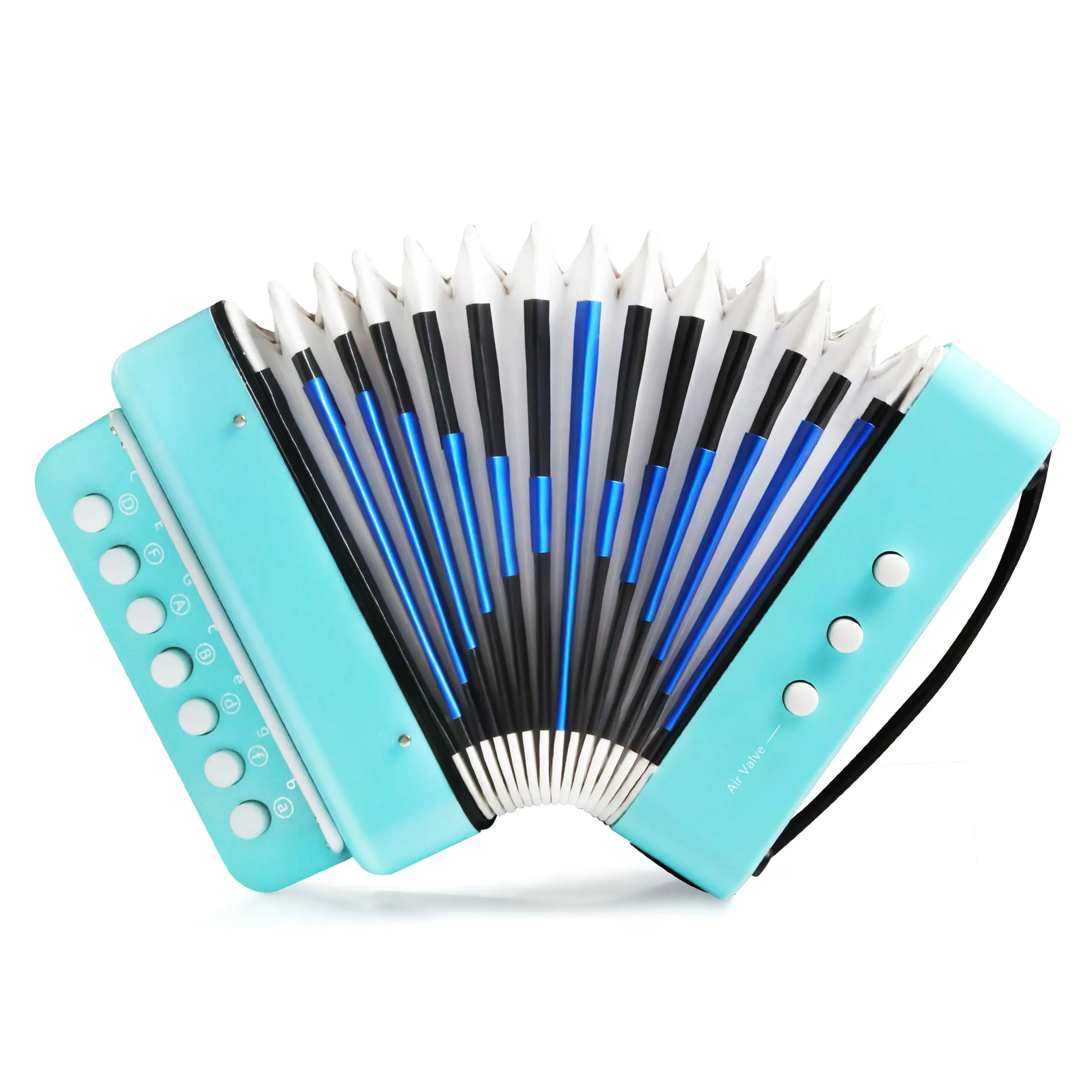 Accordion Instrument for Beginners, 10-Key Control, Lightweight & Eco-Friendly (Blue)