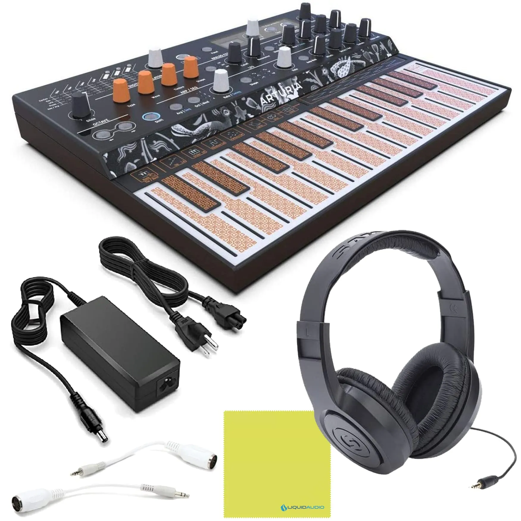 Arturia MICROFREAK Synthesizer BUNDLE with Samson Headphones, Power Adapter & Polishing Cloth