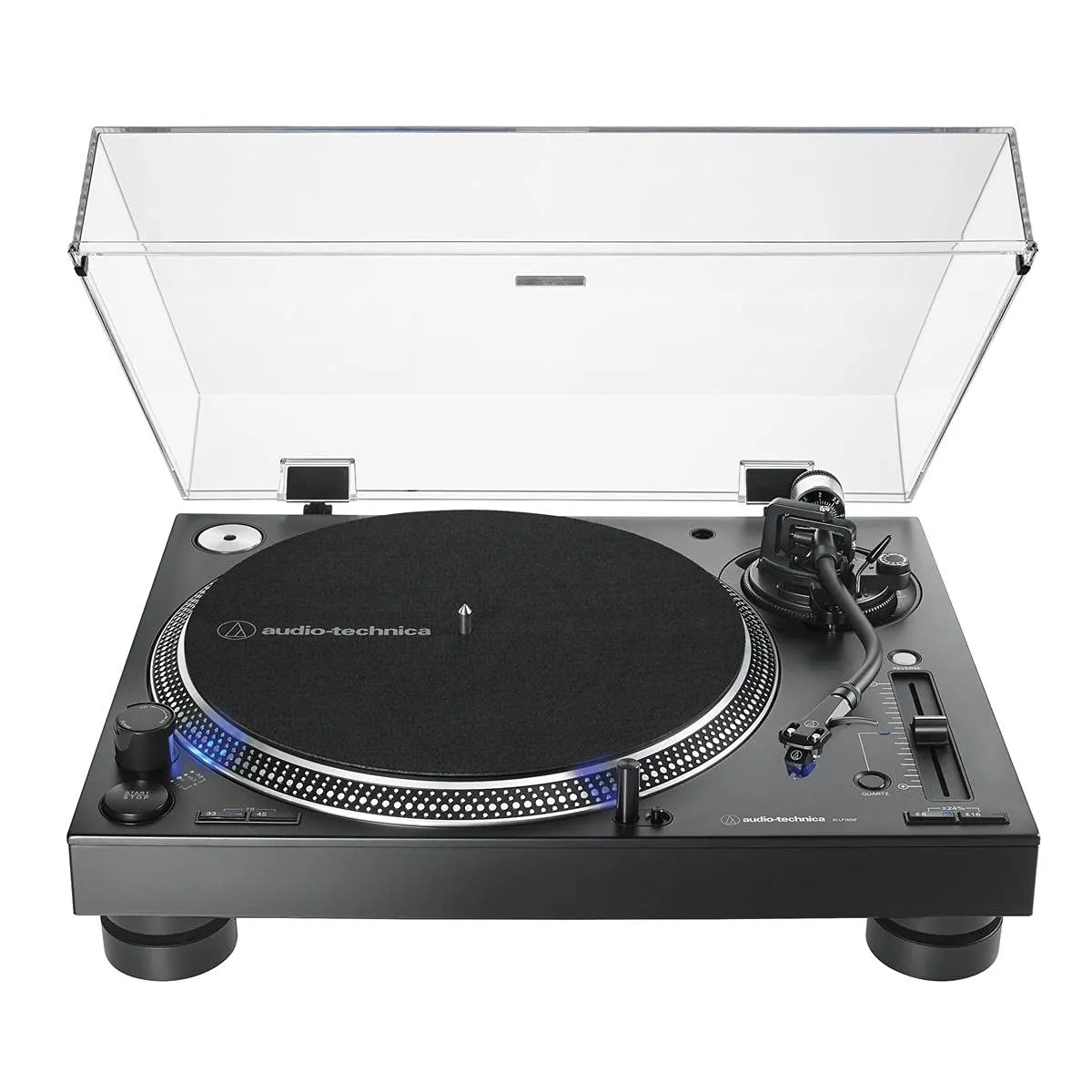 Audio-Technica AT-LP140XP-BK Direct-Drive DJ Turntable, Black, Hi-Fi, 3 Speed, High-Torque Motor