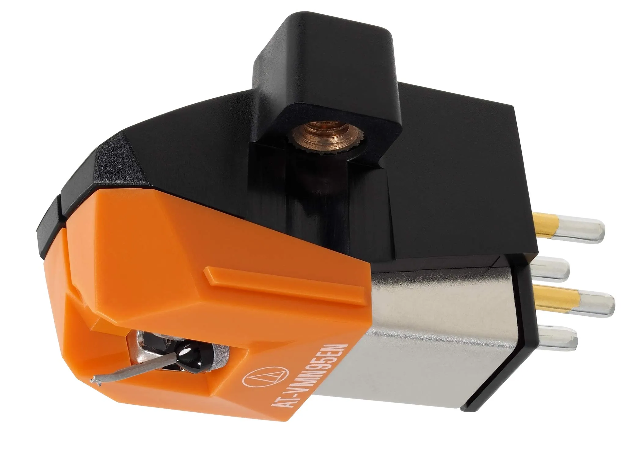 Audio-Technica AT-VM95EN Dual Moving Magnet Turntable Cartridge with Elliptical Nude Stylus, Orange