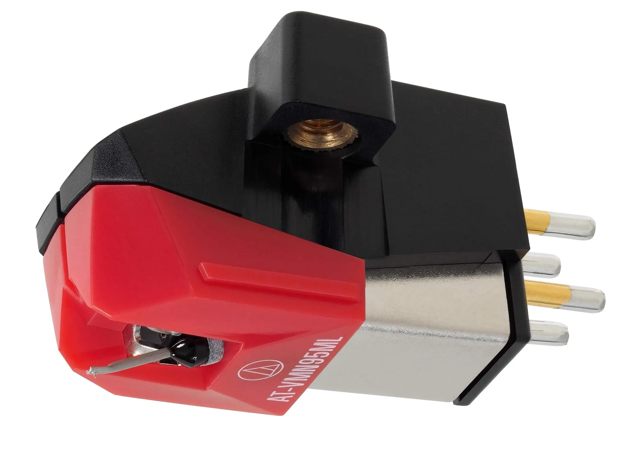 Audio-Technica AT-VM95ML Turntable Cartridge Red with Micro-Linear Stylus, Durable Polymer Housing, Easy Mounting