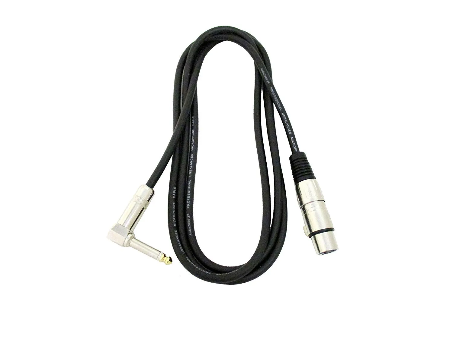 Audio2000'S ADC202H 6ft XLR Female to 1/4 inch TS Right-Angle Professional Audio Cable