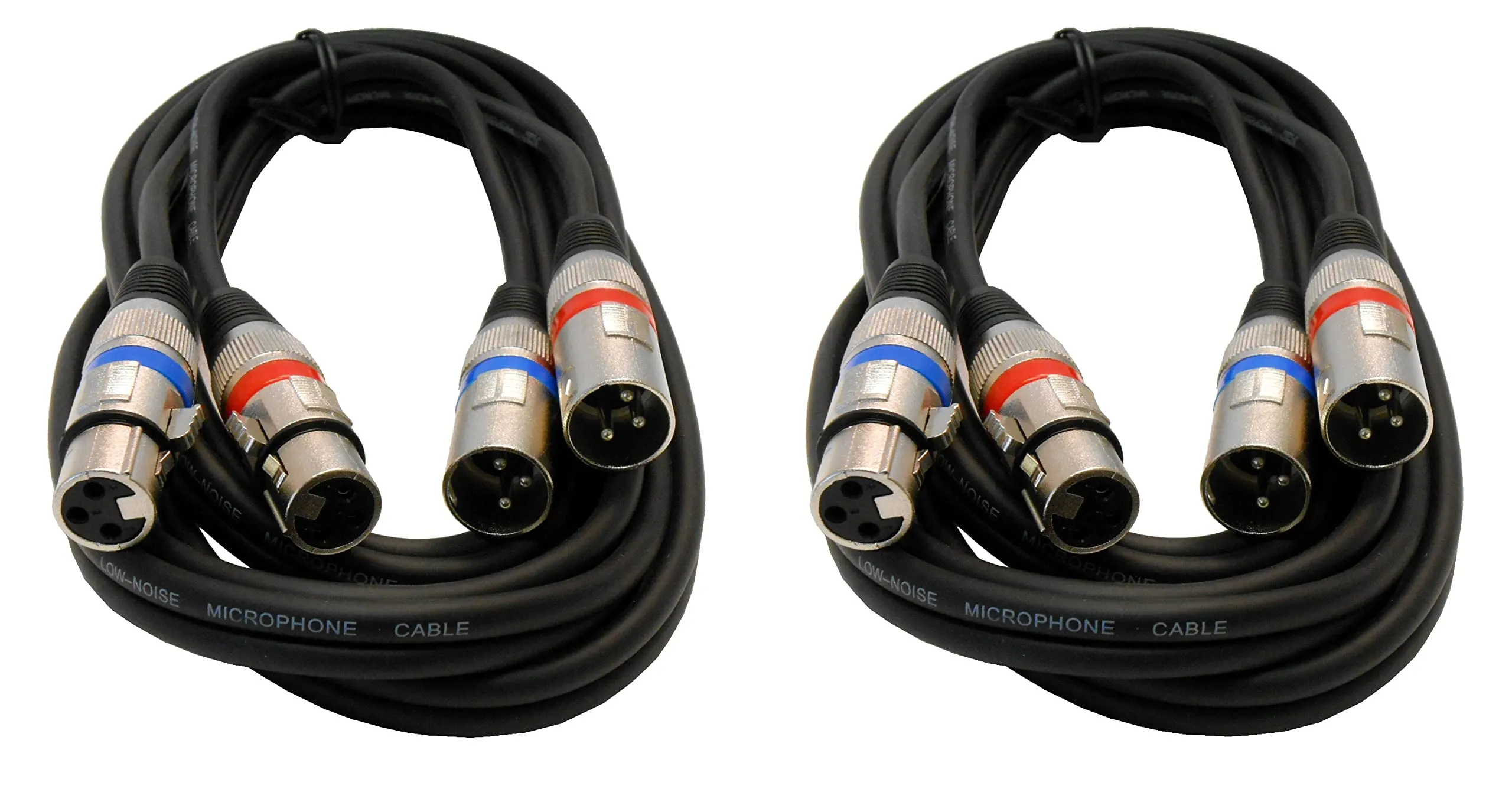 Audio2000'S ADC203G2 Two-Pack 10-Feet Dual XLR Female to Male Balanced Microphone Cables