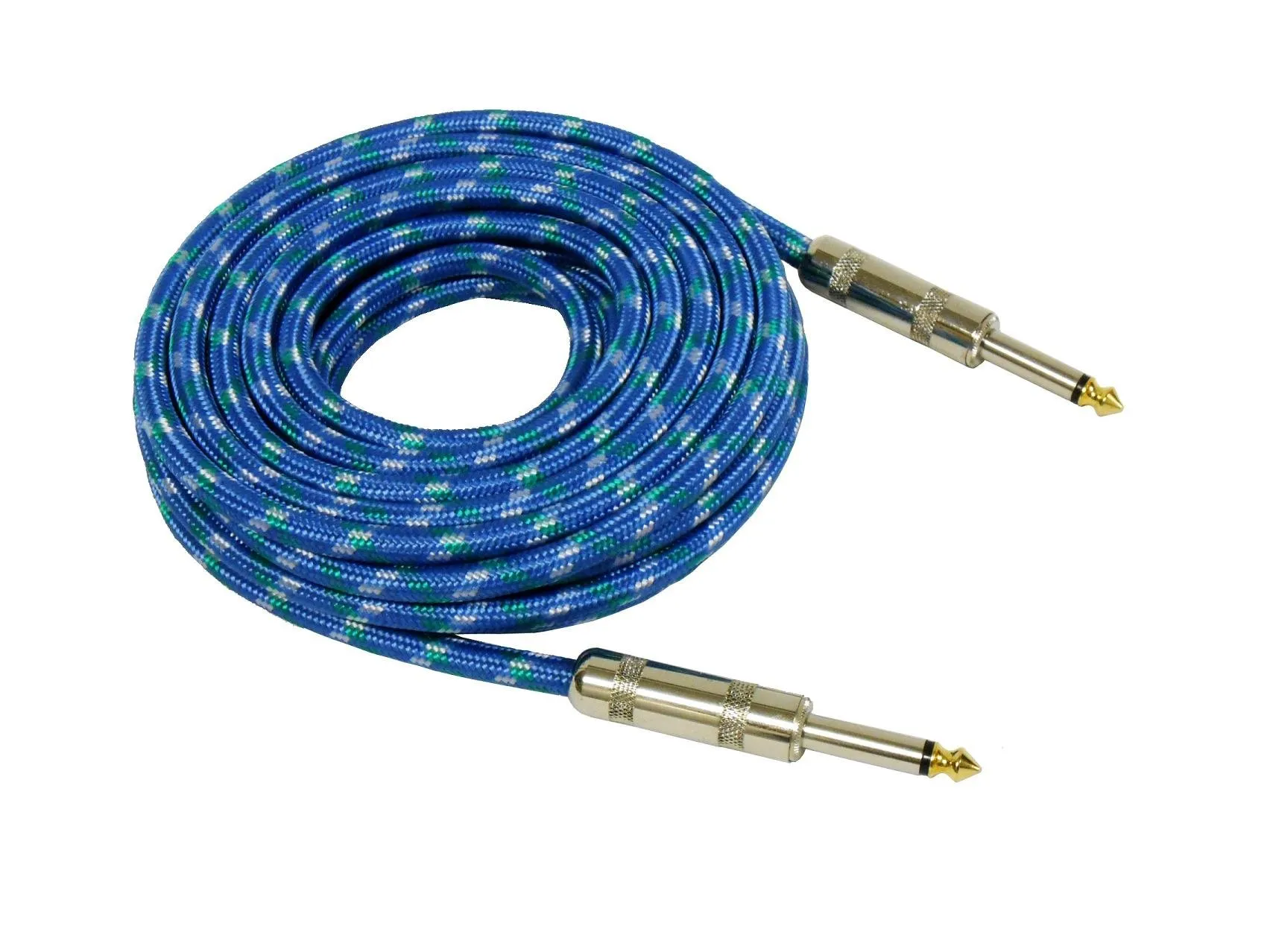 Audio2000'S ADC204J 15ft Instrument Cable with Gold-Plated 1/4' Plugs, Oxygen-Free Copper Wires