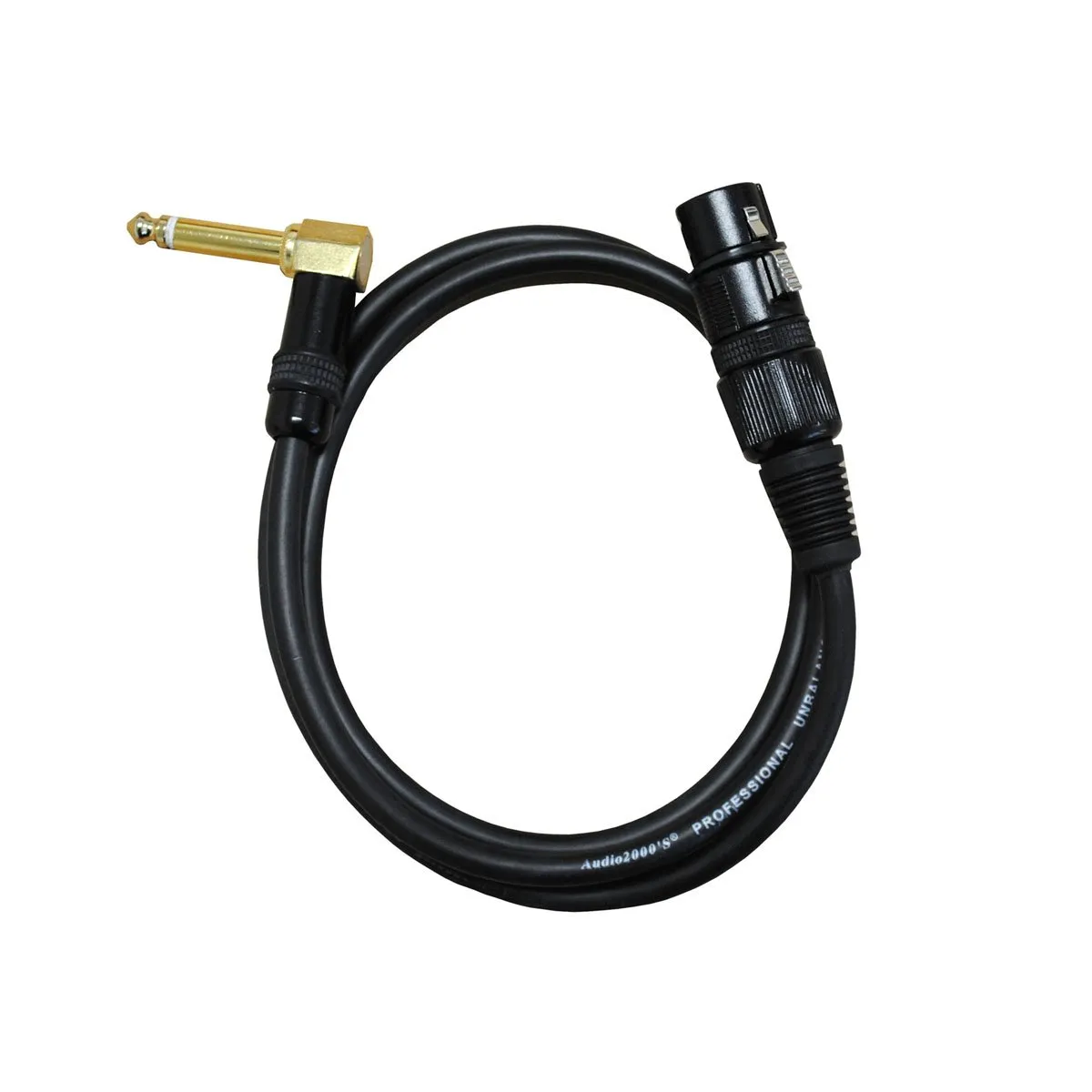 Audio2000's C23003 3ft XLR Female to Gold-Plated Right Angle 1/4' TS Pro-Audio Cable