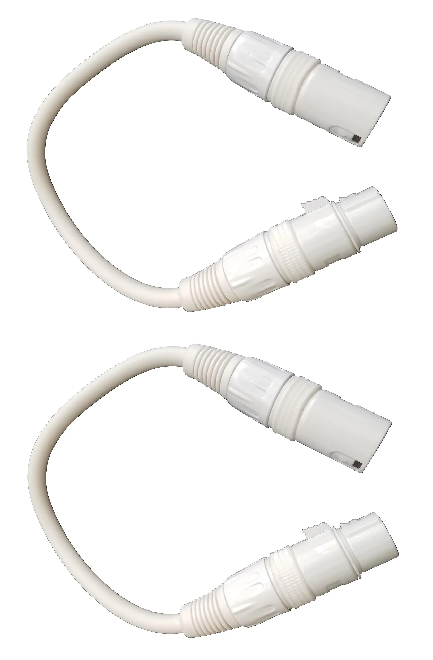 Audio2000'S E80101P2 Two-Pack 1-Foot XLR-Female to XLR-Male White Balanced Pro-Audio Cables