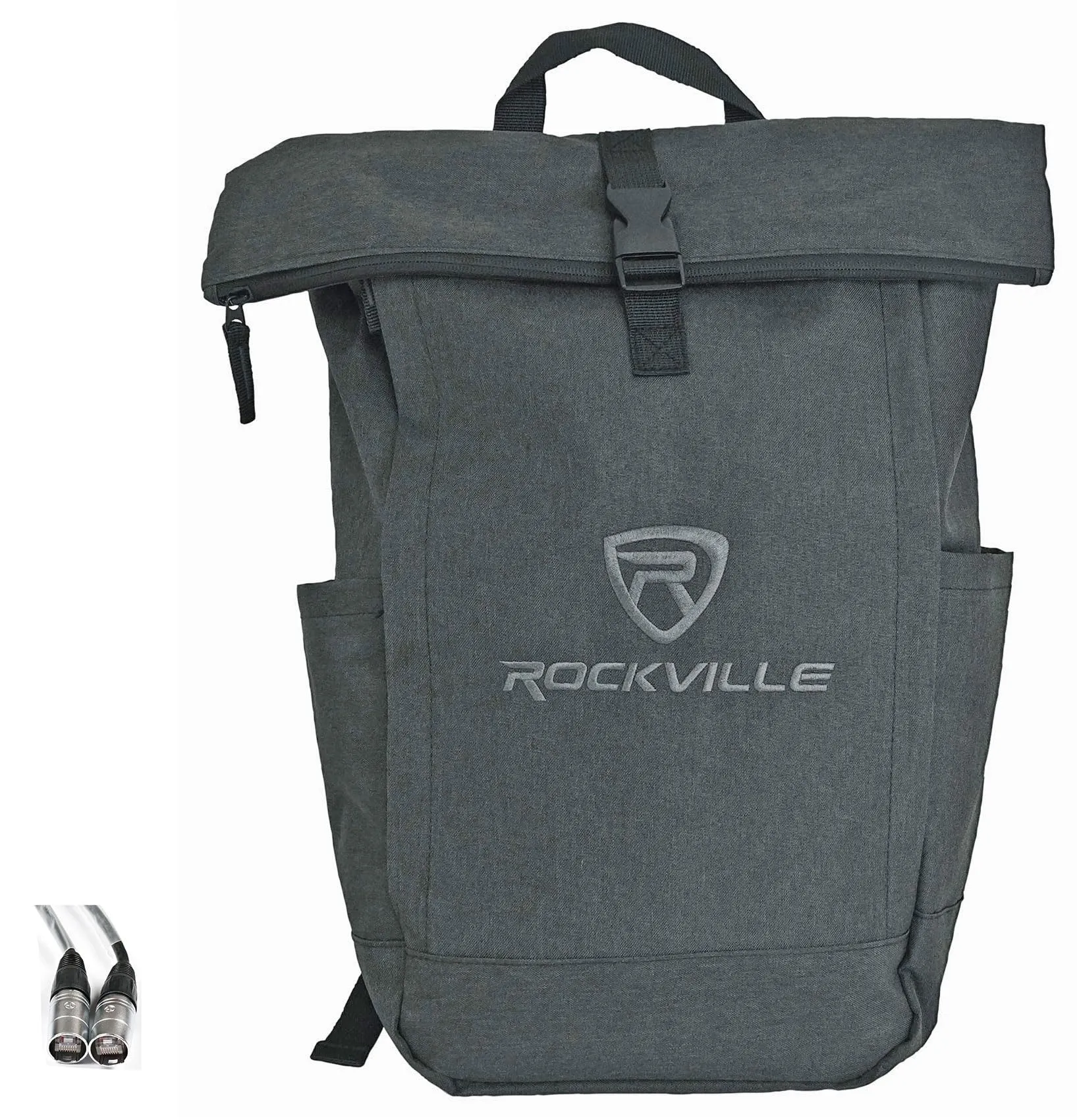 Audiosavings Bundle: American DJ CAT6PRO150 150ft EtherCON Cable & Rockville RPAK Charcoal Backpack