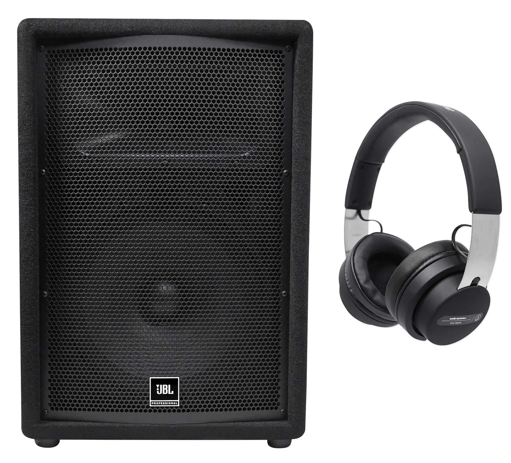 Audiosavings Bundle: JBL JRX212 1,000 Watt 12' DJ Speaker & Audio Technica ATH-PRO7X Headphones