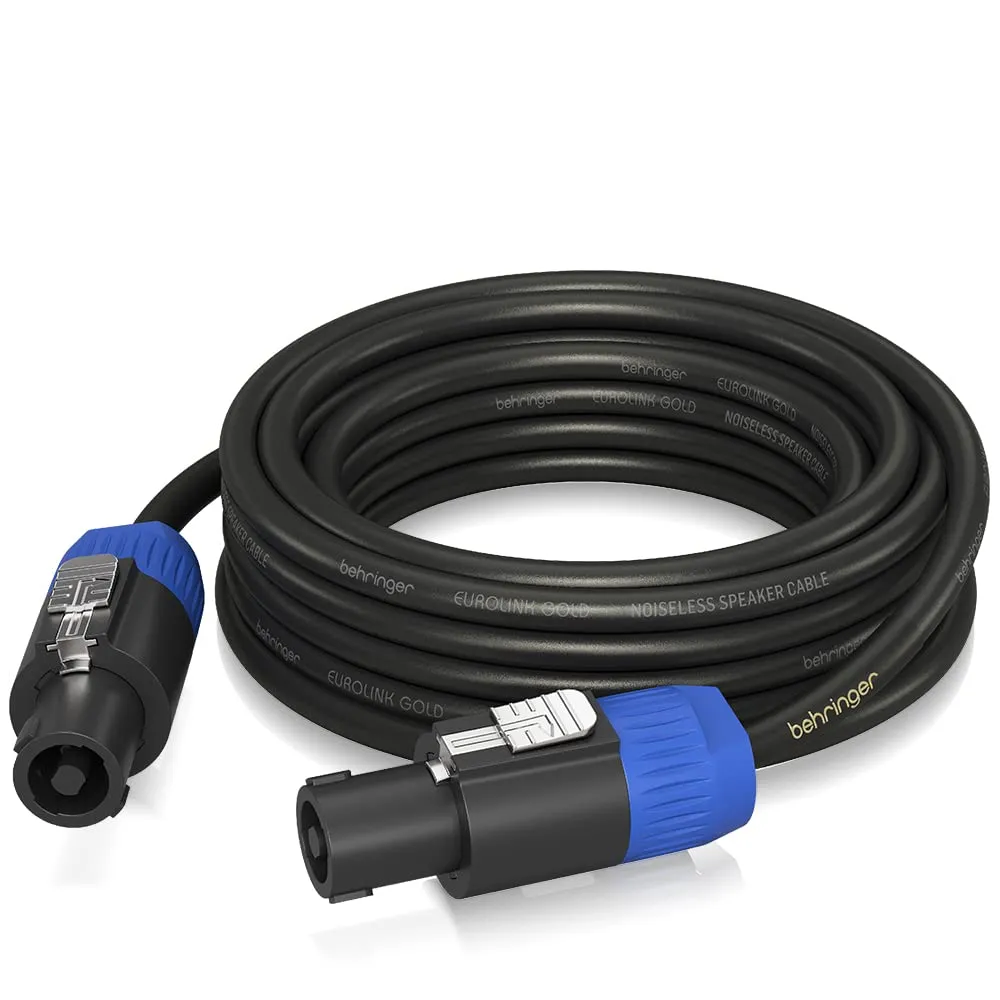 Behringer GLC2-1000 Black/Blue Speaker Cable 10m - Oxygen-Free, Low Capacitance, Durable Design