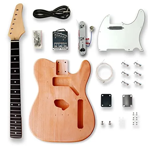 BexGears Electric Guitar Kits - Okoume Wood Body, Maple Neck & Composite Ebony Fingerboard