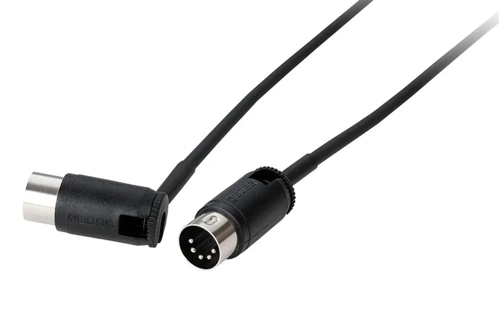 BOSS Bmidi-Pb3 MIDI Cable 3Ft - Flexible, Space-Saving Design with Multi-Directional Connectors