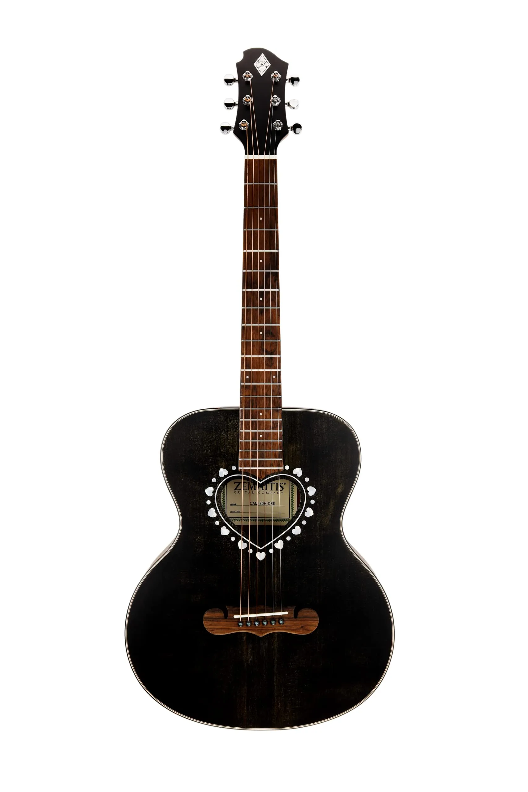 CAM 80H 3/4 Acoustic Guitar with Heart Soundhole and Rosette in Denim Black