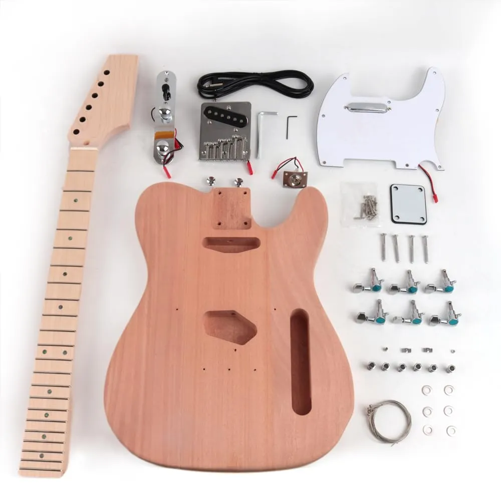 Canadian Maple Neck DIY Electric Guitar Kit with Mahogany Body and Rosewood Fingerboard