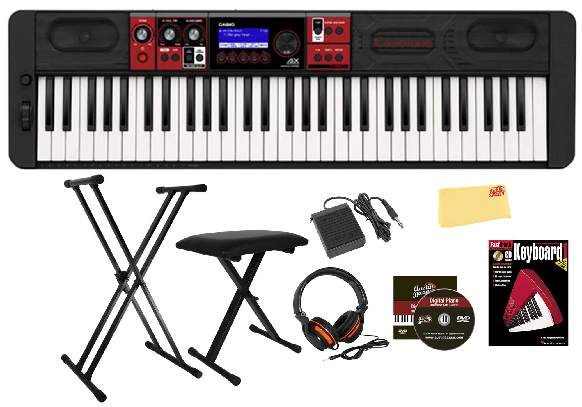 Casio CT-S1000V 61-Key Portable Keyboard Bundle with Stand, Bench, Headphones, Sustain Pedal