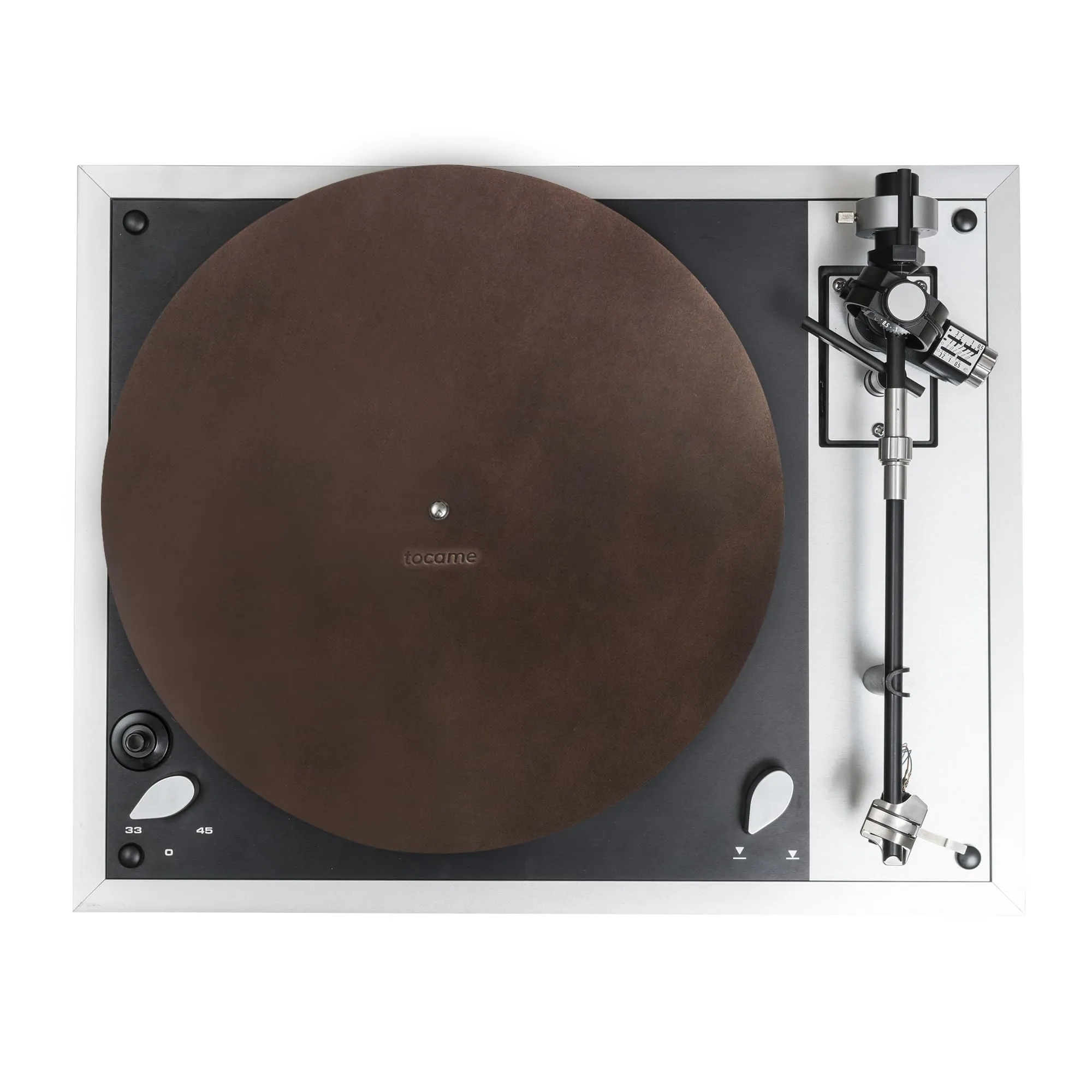 Classy Bourbon Brown Circular Turntable Slipmat, Handmade Full Grain Leather, Antistatic, Reduces Noise