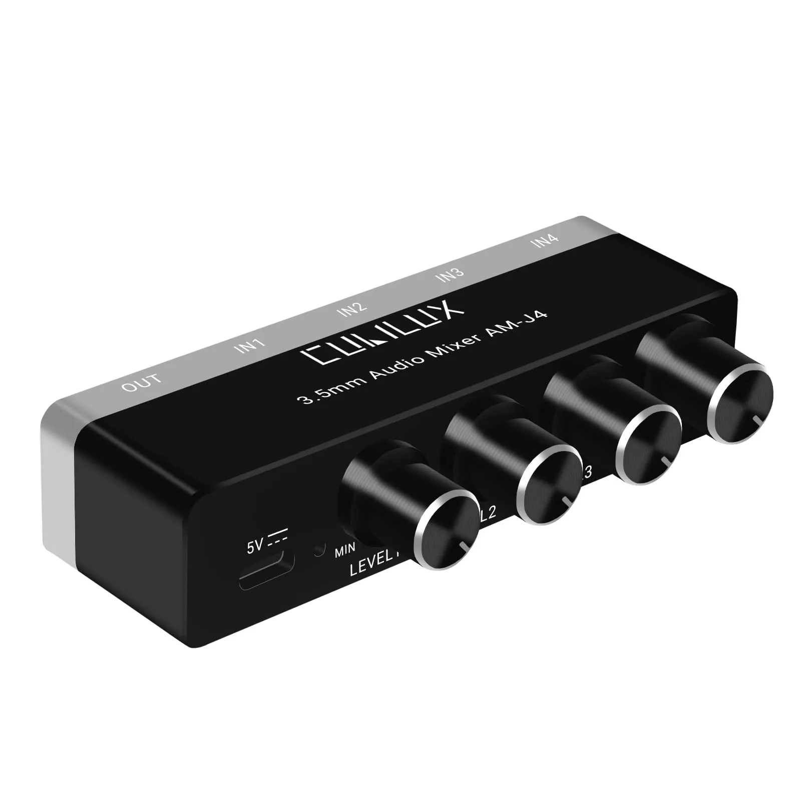 Cubilux Ultra-Low-Noise 4-Channel Audio Mixer for Smartphones, Guitars & Keyboards, Mini Switcher