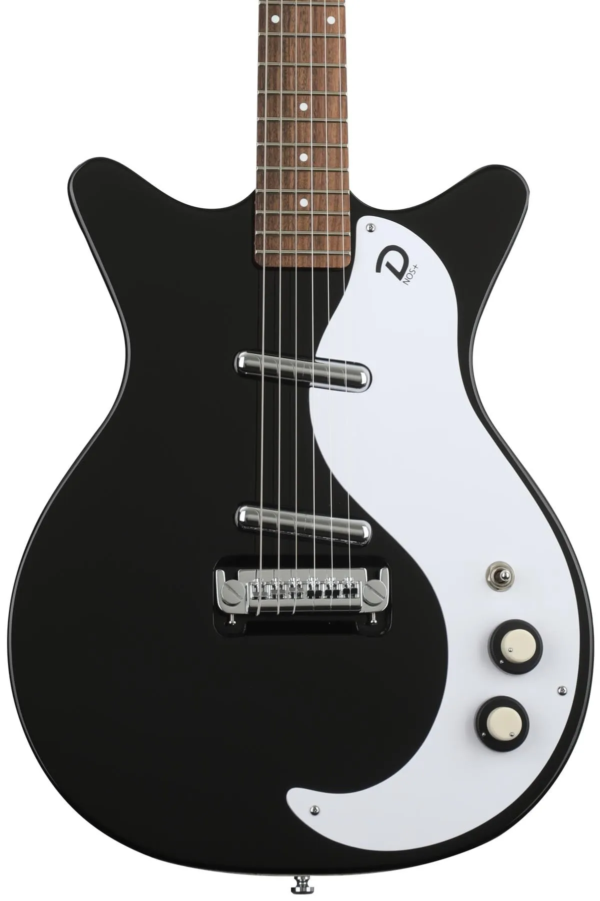 Danelectro '59M NOS+ Semi-hollowbody Electric Guitar - Black with NOS+ Pickups & Maple Neck