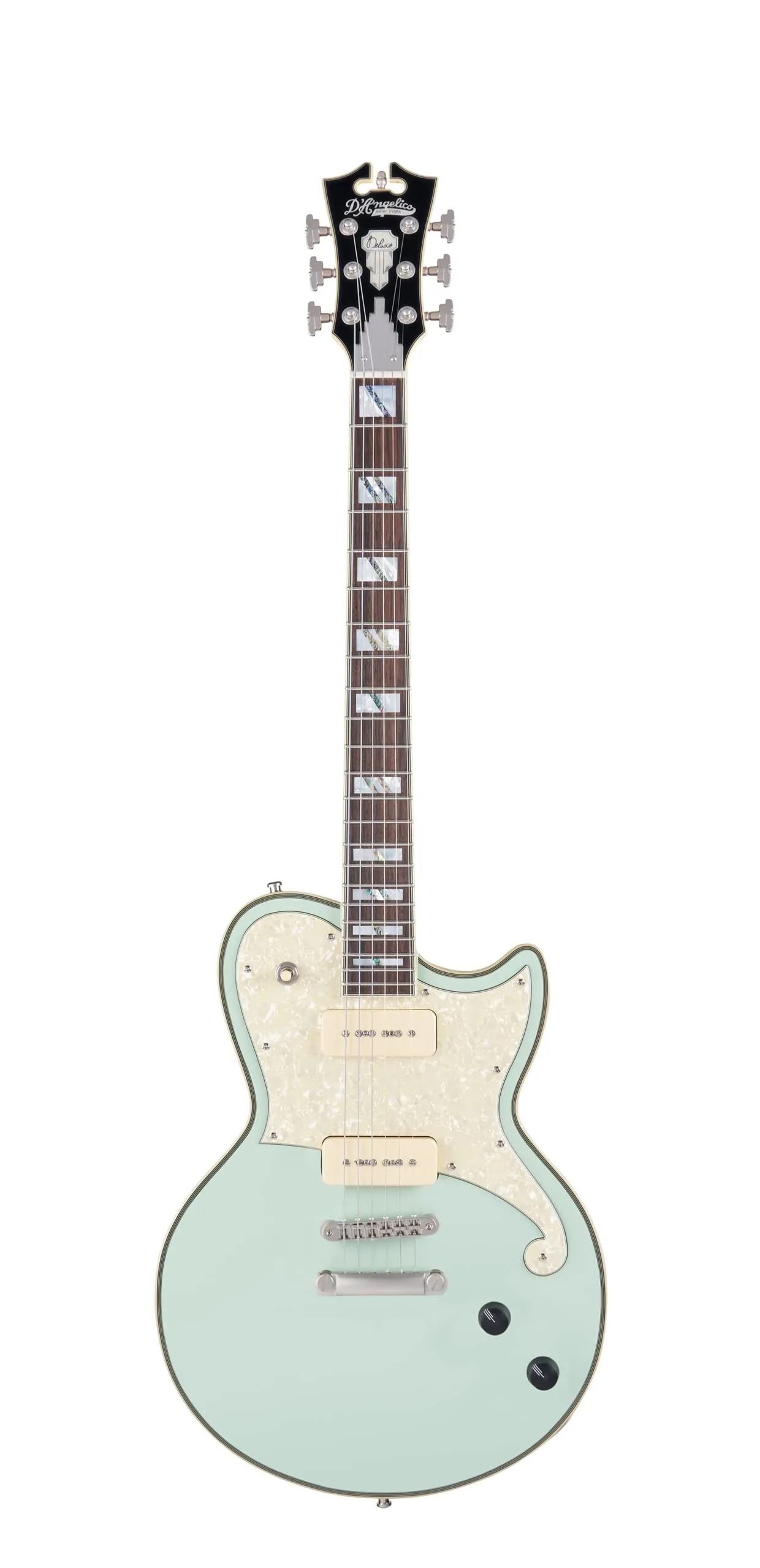 D'Angelico Deluxe Atlantic Limited Edition Electric Guitar, Right, Sage - Lightweight & Ergonomic Design