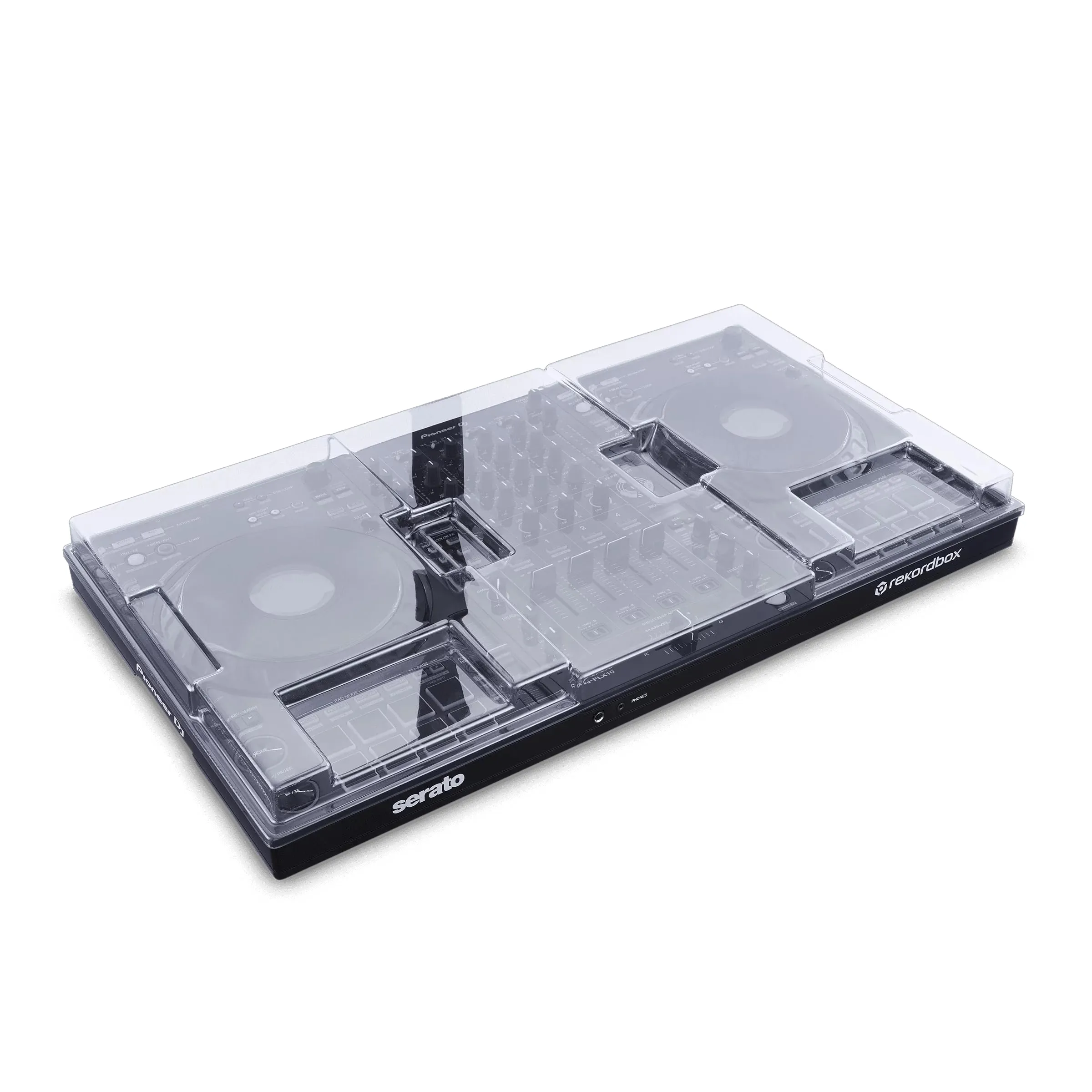 Decksaver DDJ-FLX10 Protective Cover - Custom-Fitted, Durable Polycarbonate, Smoked Transparency