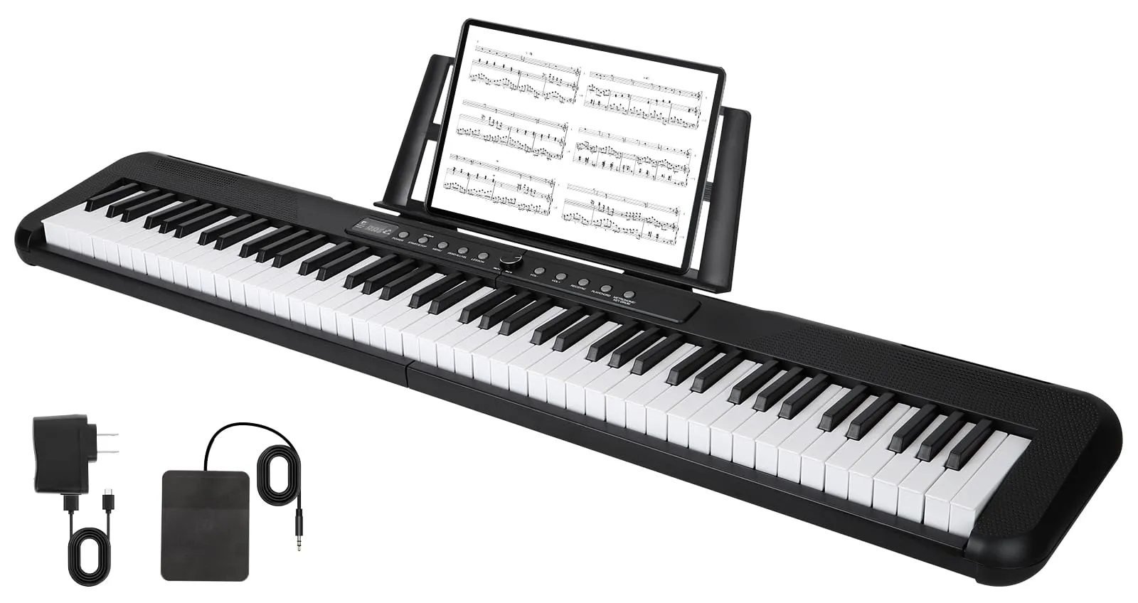 Digital Piano 88 Key Semi-Weighted Keyboard with Bluetooth MIDI, Music Stand & Power Supply