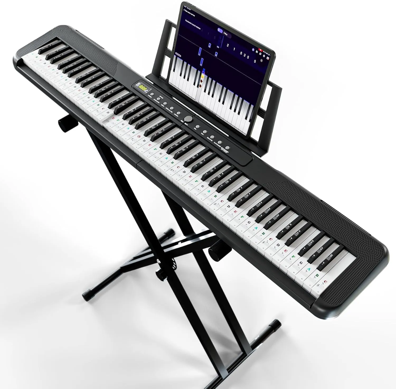 Digital Piano 88 Key Weighted Semi-Weighted Keyboard Black with Stand, Bluetooth, Lessons