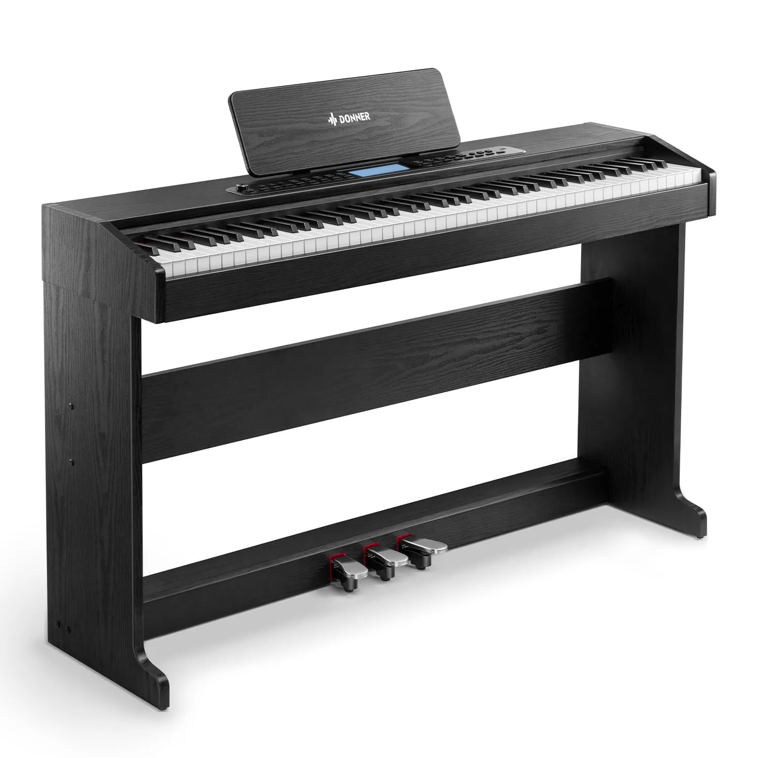 Donner DDP-95 Beginner Digital Piano - 88-Key Weighted Keyboard, Wireless, 610 Tones, Black