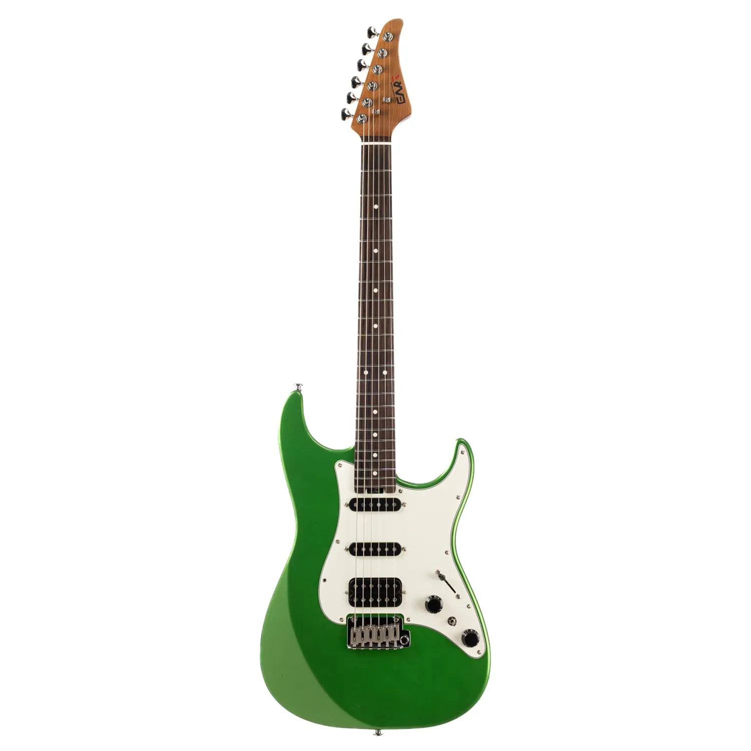 EART Electric Guitar DMX-9, Gloss Pearl Green, 6 String, Tremolo Bridge, Humbucker Pickups