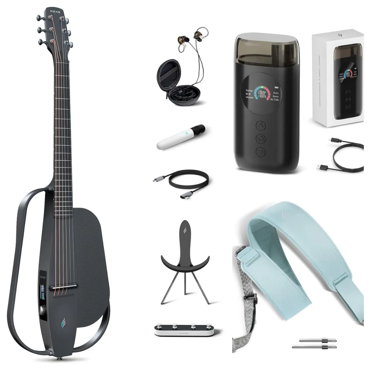 Enya NEXG 2 Acoustic-Electric Guitar Kit with Bluetooth Speaker, Smart Tuner & Magnetic Strap