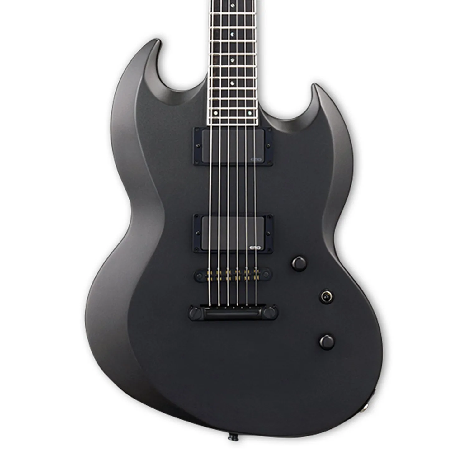 ESP EII Viper Baritone Electric Guitar Charcoal Metallic Satin, 27' Scale, EMG Pickups