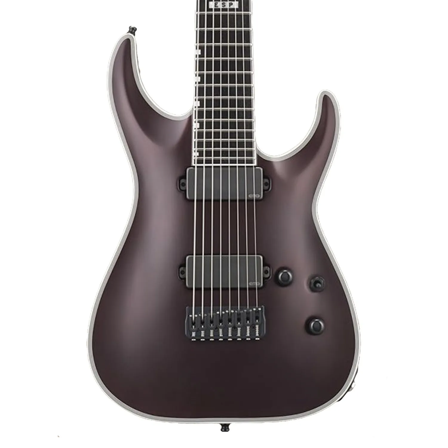 ESP EIIHRFNT8BDMRS Deep Red Metallic Satin Electric Guitar, 8-String, 27' Baritone Scale