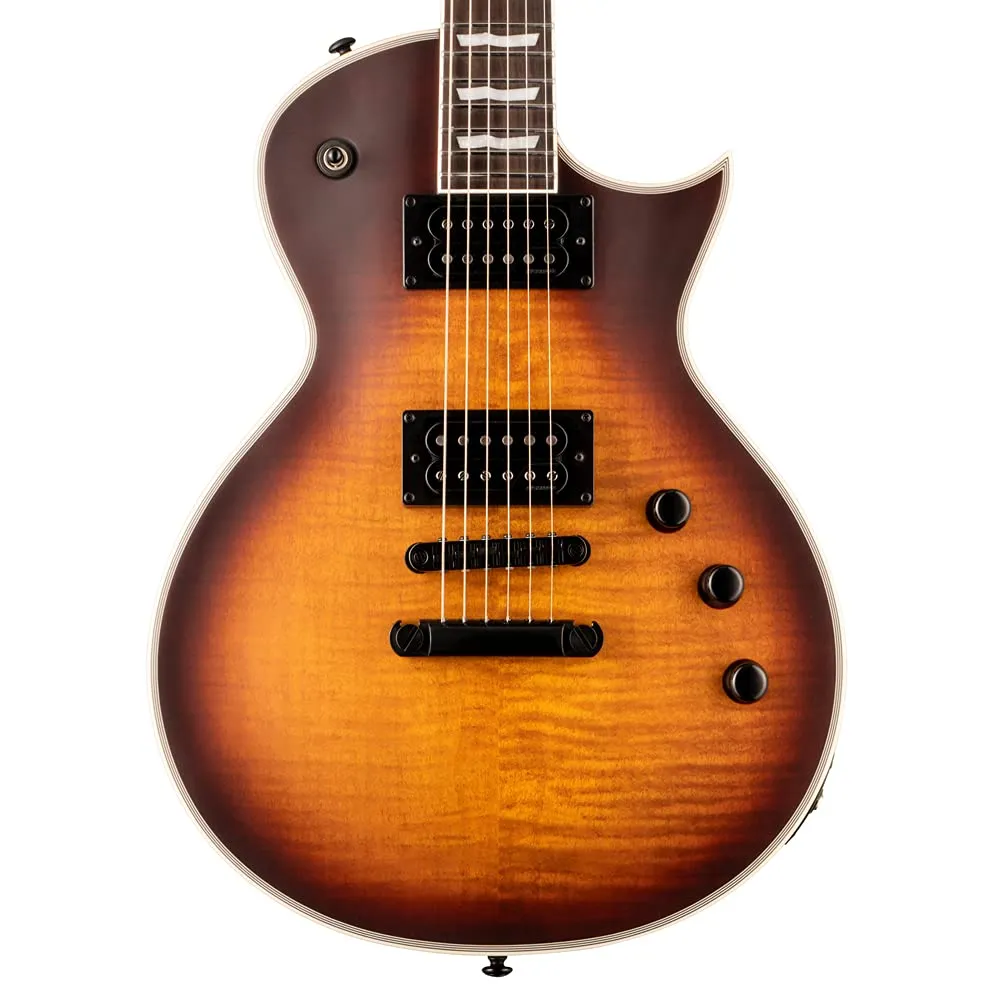 ESP LTD Deluxe EC-1000T CTM Electric Guitar, Tobacco Sunburst Satin, Right, Fishman Humbuckers