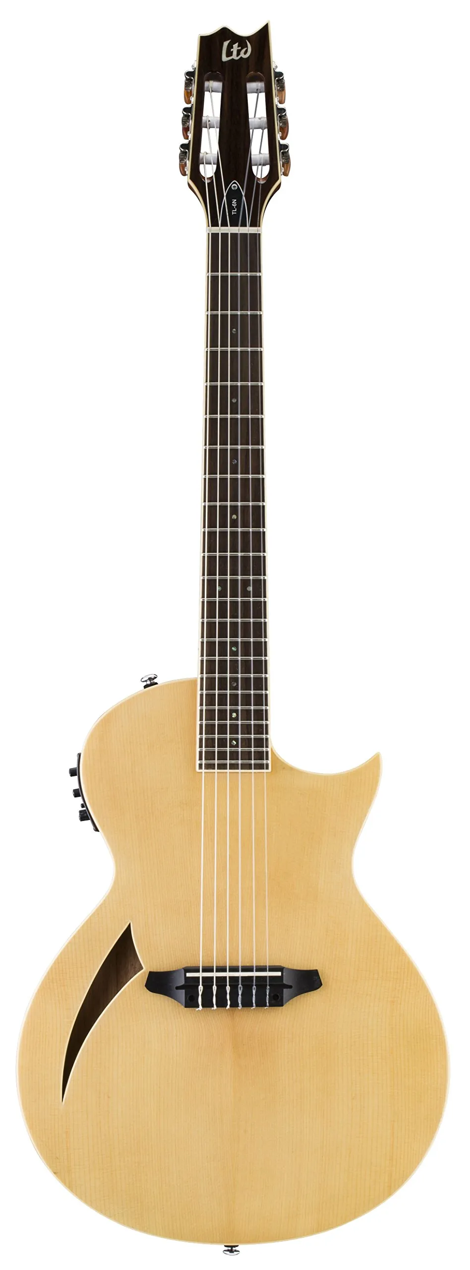 ESP LTD TL-6N Thinline Acoustic Electric Nylon String Guitar in Natural Finish