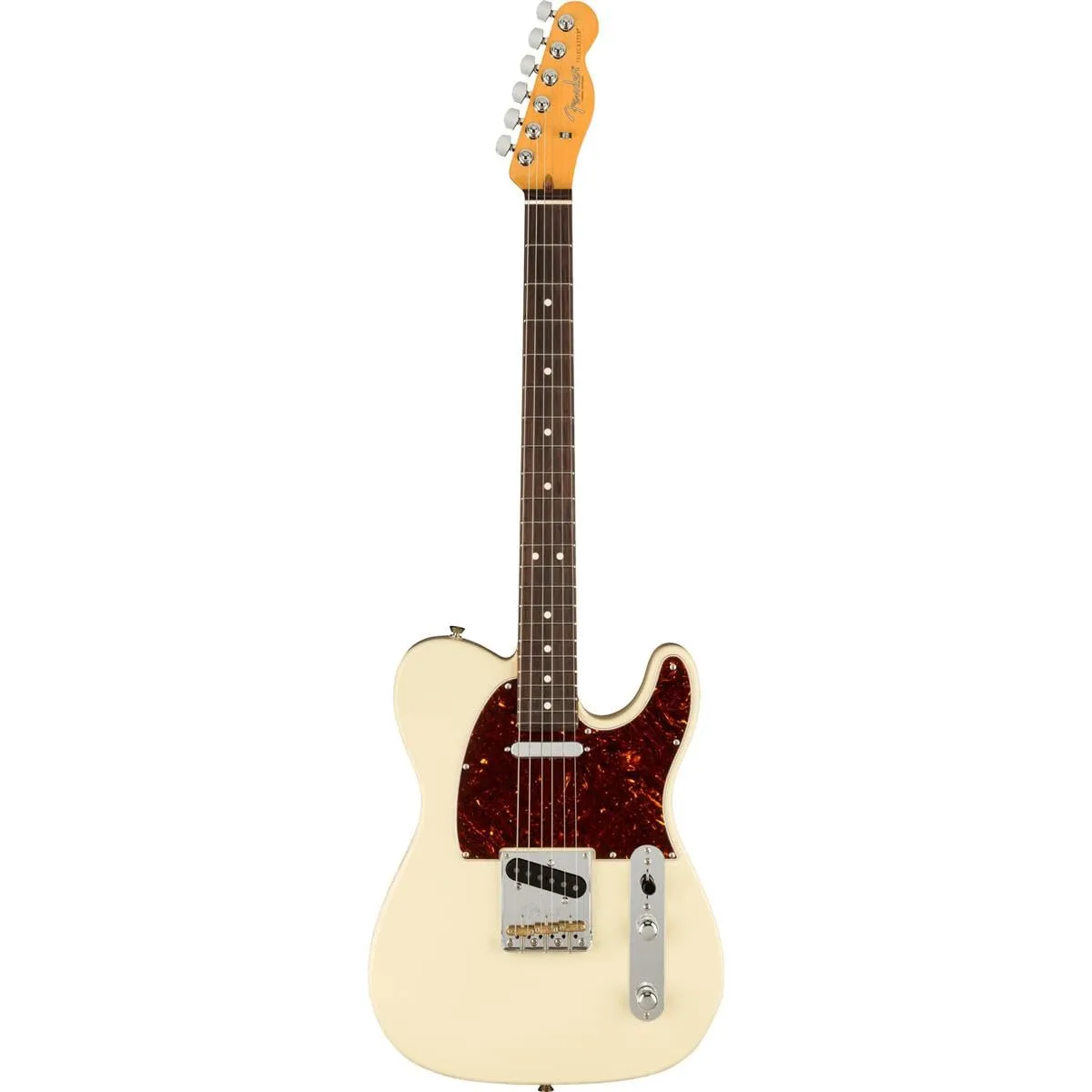 Fender 6 String Solid-Body Electric Guitar, Right, Olympic White, Rosewood Fingerboard