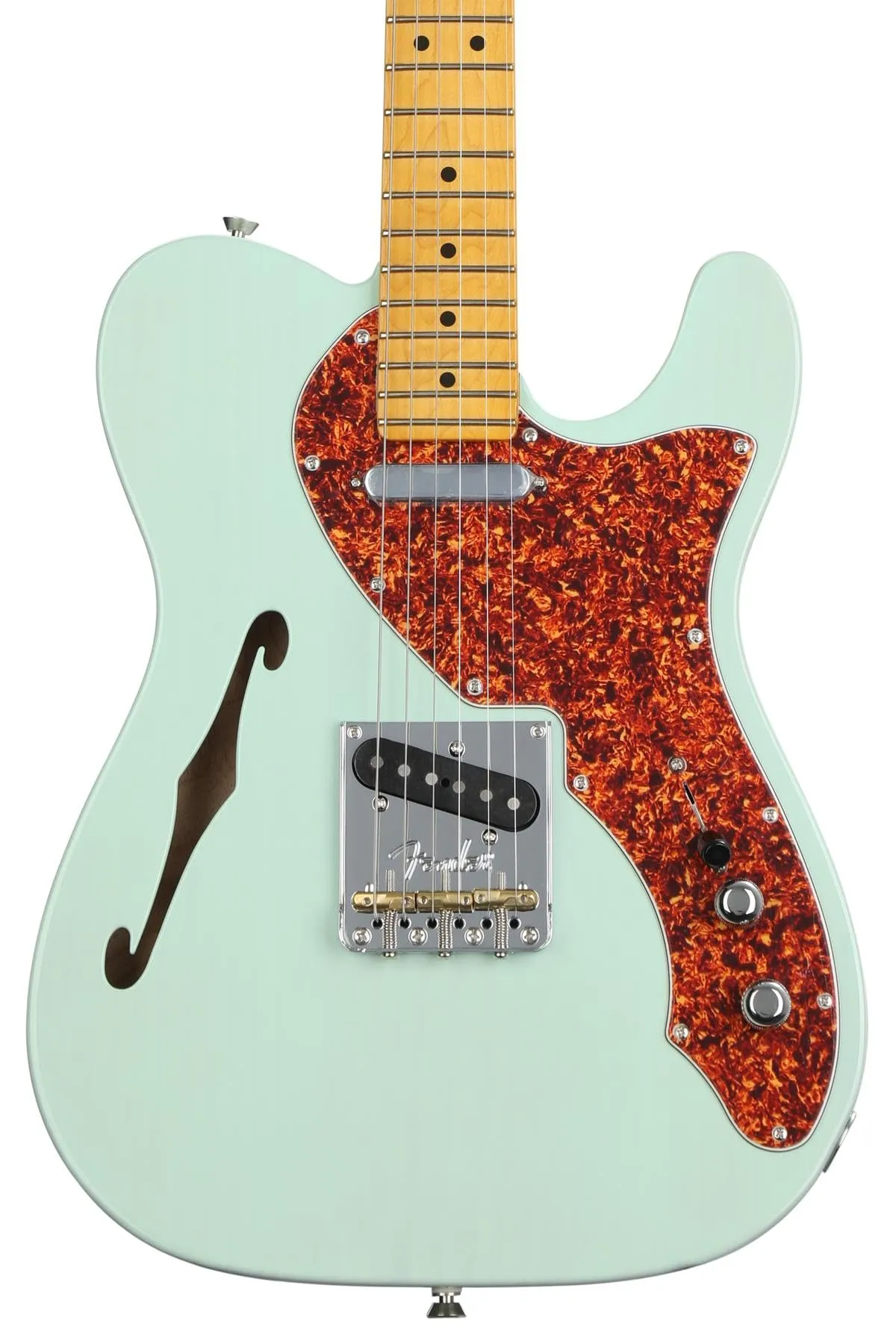 Fender American Professional II Telecaster Thinline Electric Guitar - Transparent Surf Green