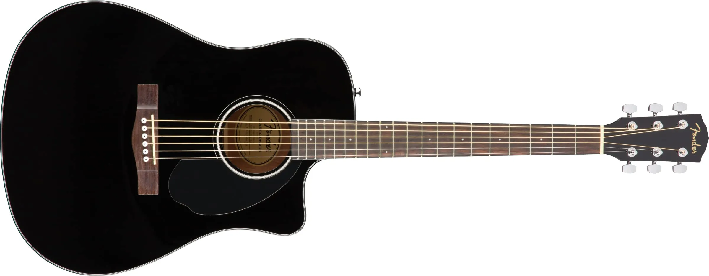 Fender CD-60SCE Acoustic-Electric Guitar, Solid Spruce Top, Walnut Fingerboard - Black