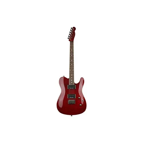 Fender Custom Telecaster FMT Electric Guitar, Crimson Red Transparent, 2-Year Warranty, Laurel Fingerboard