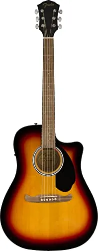 Fender FA-125CE Dreadnought Acoustic Electric Guitar, Sunburst Finish, 2-Year Warranty