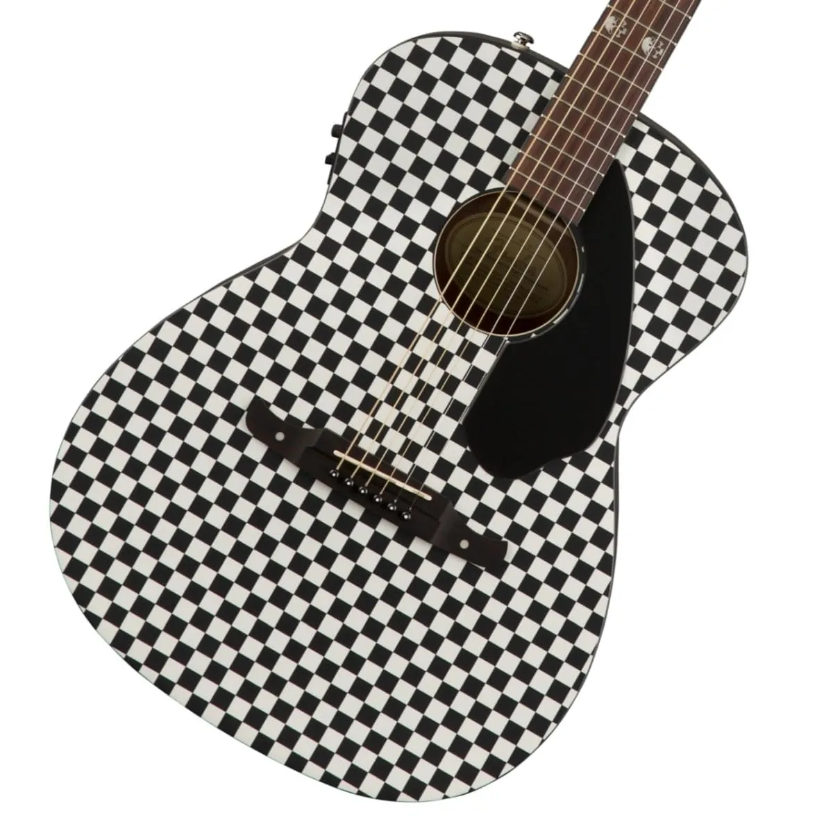 Fender Tim Armstrong Hellcat Concert Acoustic Guitar, Checkerboard Finish, Walnut Fingerboard