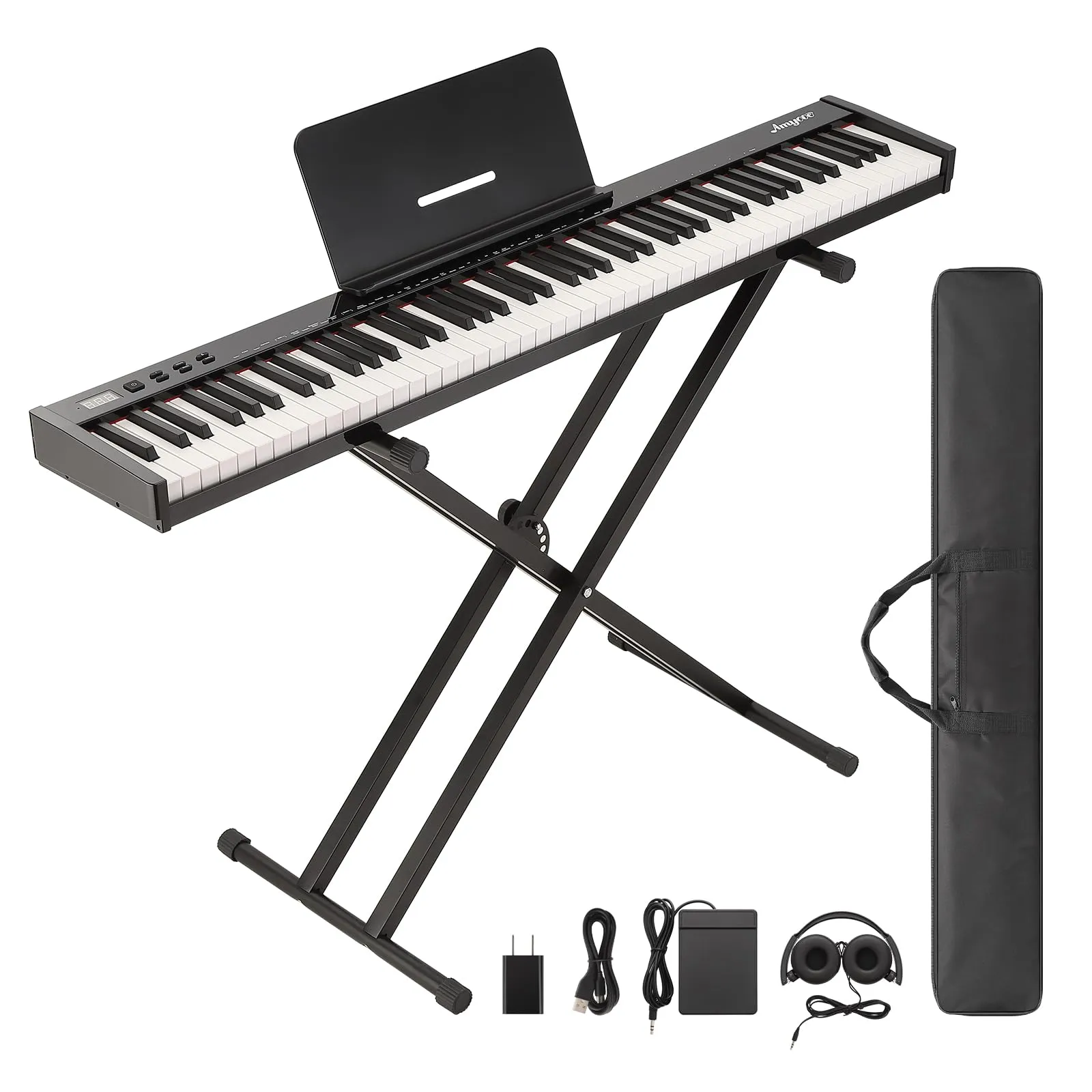 GAOMON 88 Keys Semi-Weighted Electric Keyboard Piano with Stand, Headphones, Pedal & Bluetooth