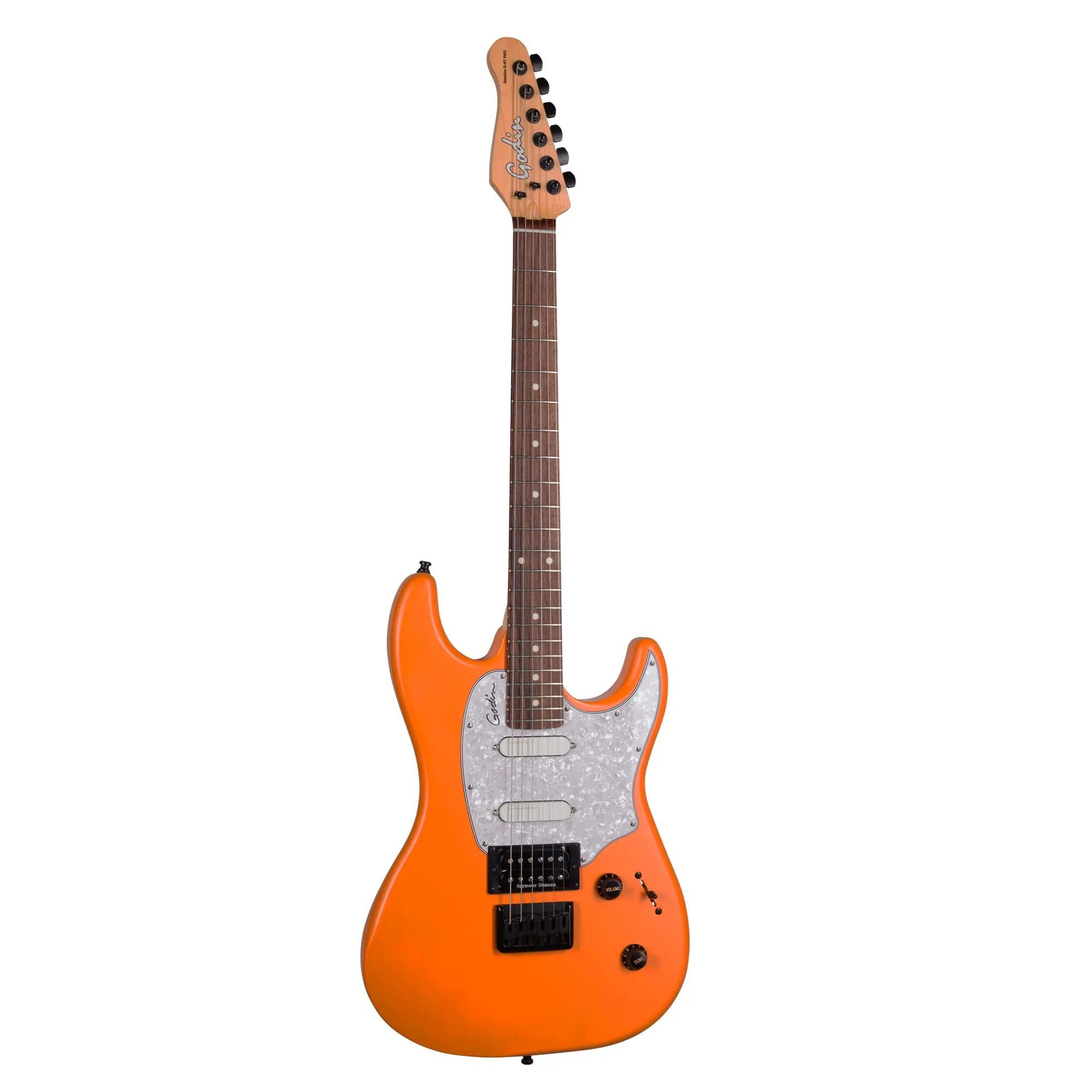 Godin 6 String Solid-Body Electric Guitar, Retro Orange, Right-Handed, Versatile Sound