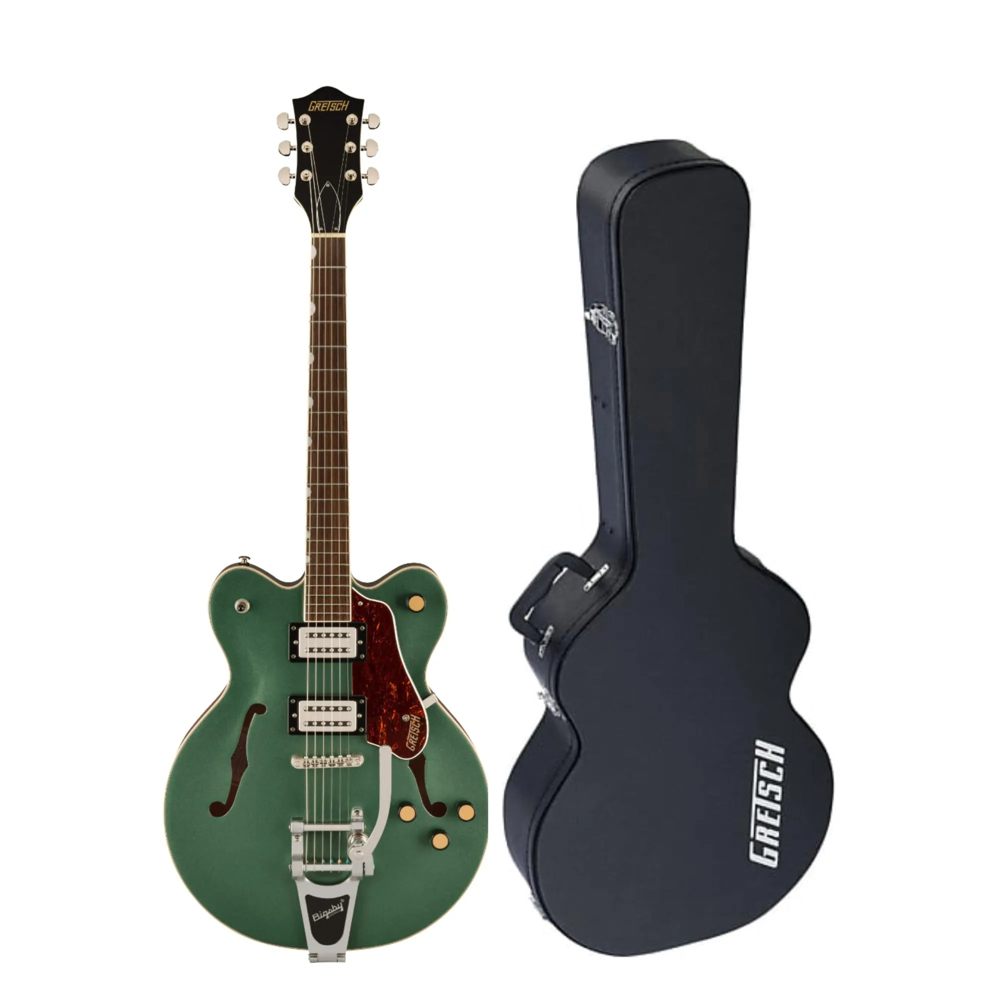 Gretsch G2622T Streamliner Double-Cut Electric Guitar in Steel Olive with Broad'Tron Pickups