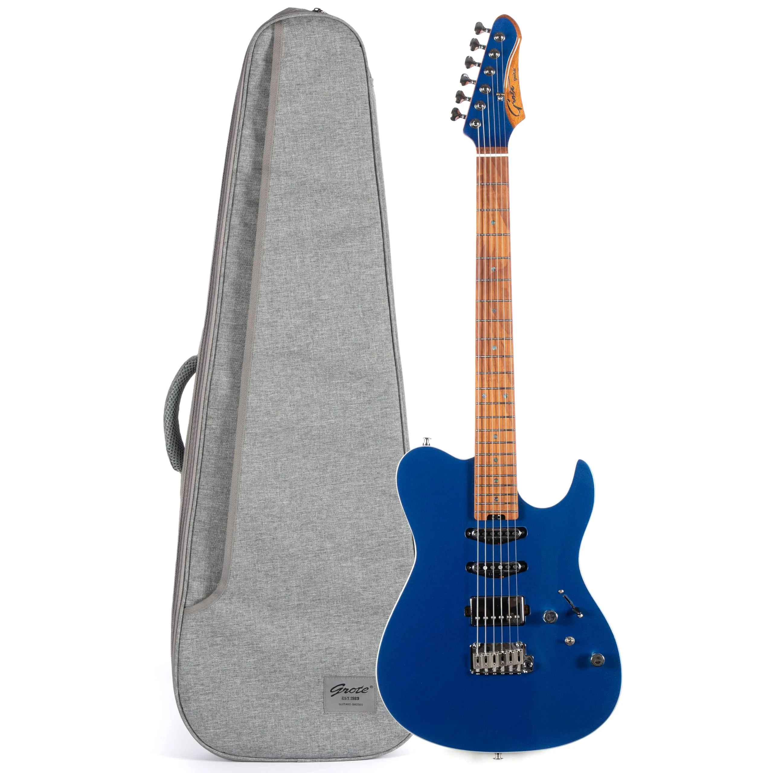 Grote Solid Electric Guitar GR-Modern-T Blue Metallic Finish Poplar Body Roasted Maple Neck