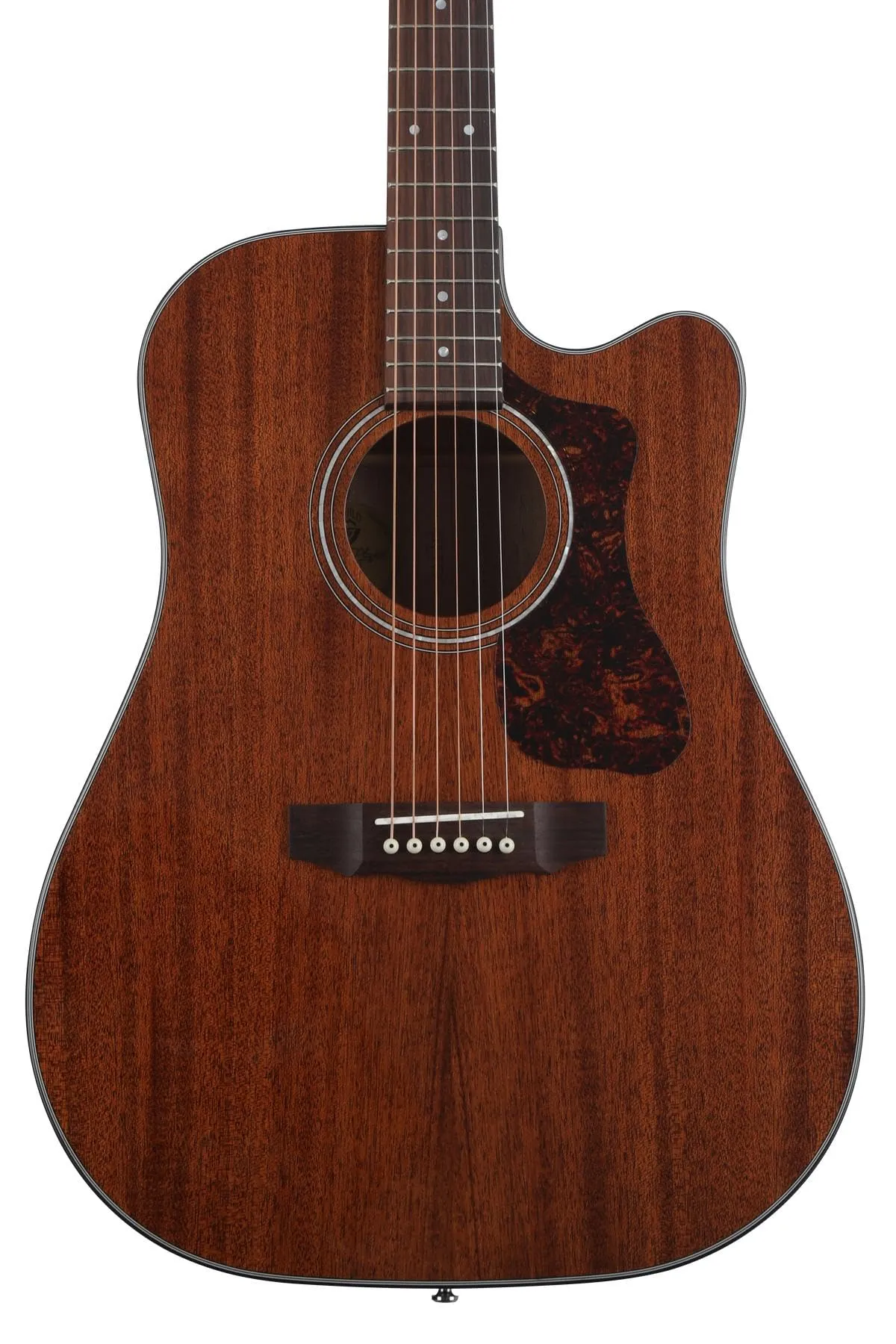 Guild D-120CE Acoustic-Electric Guitar - Natural - Solid Mahogany Body, Elegant Cutaway Design