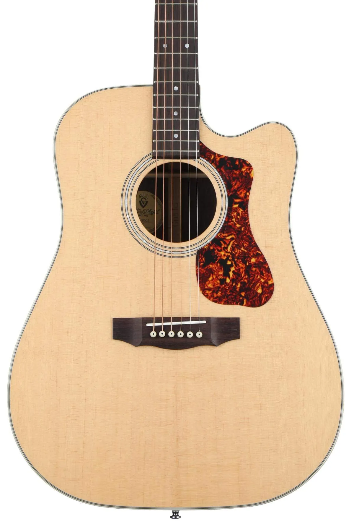 Guild D-150CE Acoustic-Electric Guitar - Natural Finish, Solid Sitka Spruce Top, Elegant Cutaway