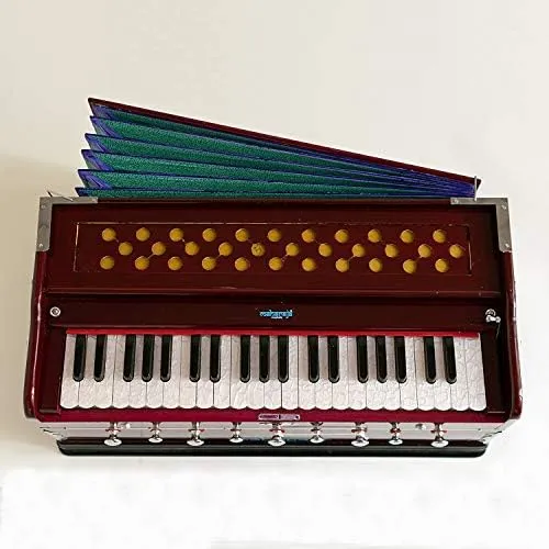 Harmonium Musical Instrument – Maharaja Musicals, 9 Stops, 3.5 Octave, Dark Mahogany, A440 Tuned