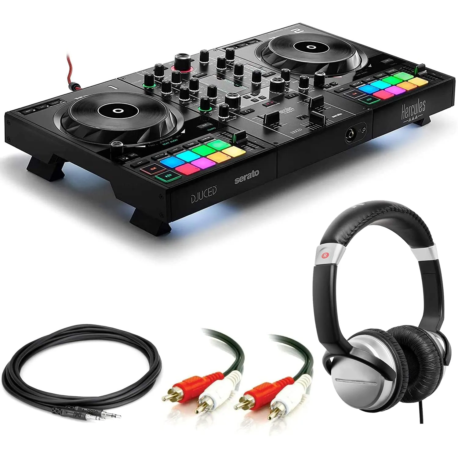 Hercules DJControl Inpulse 500 DJ Controller with Professional Headphones, Cables, and Software