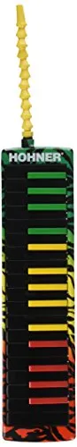 Hohner 49-Key Melodica AB32-RASTA, 32 Keys, Portable Air-Powered Keyboard with Carry Bag